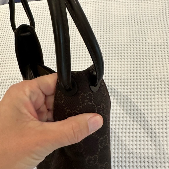 GUCCI vintage chocolate brown canvas logo bag - Picture 8 of 10